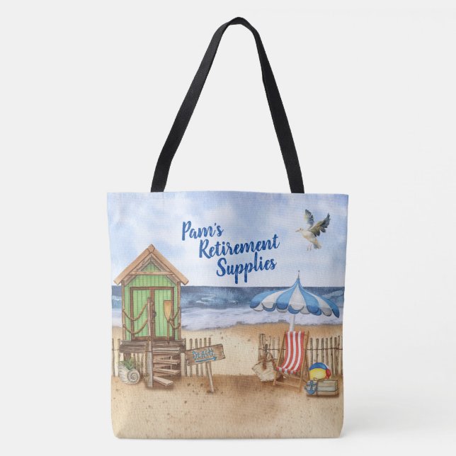 Seaside Day at the Beach Personalised Tote Bag (Front)
