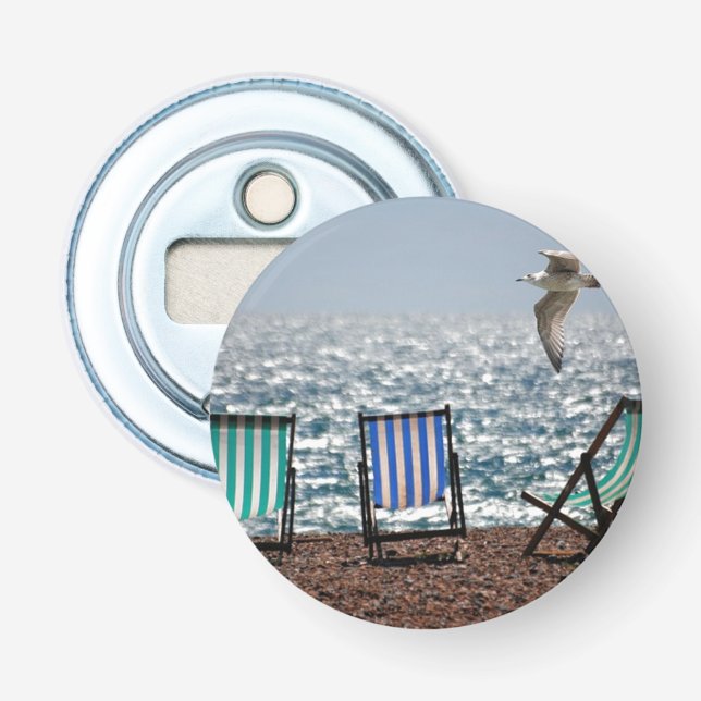Seaside Deck Chairs and Seagull Bottle Opener (Front)