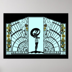 Seaside Deco - Aqua & Yellow - Print/Poster Poster