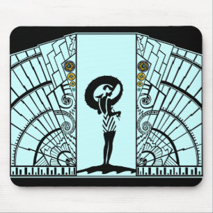 Seaside Deco in Aqua and Yellow Mouse Mat