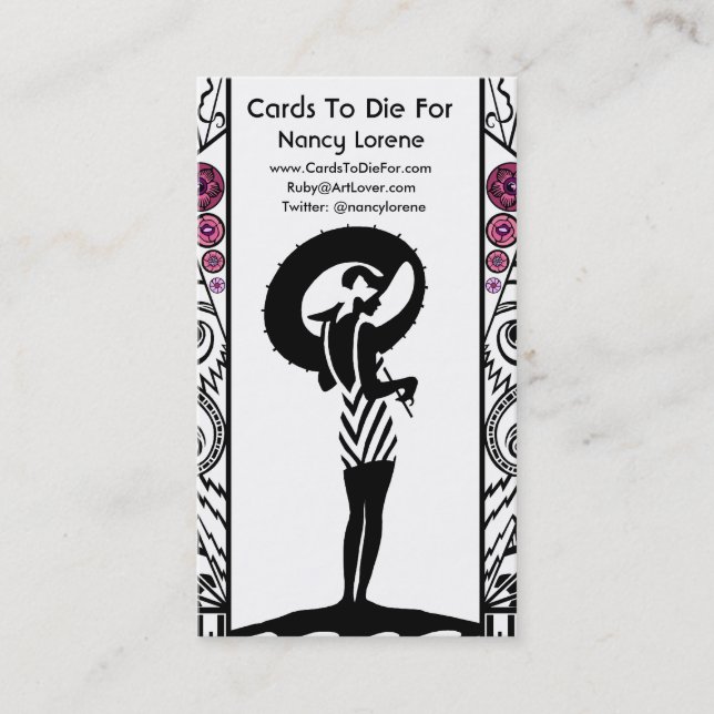 Seaside Deco in White and Pink Business Card (Front)