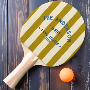 Seaside Desert Sage Striping & Family Name Ping Pong Paddle