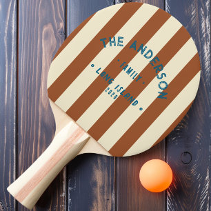 Seaside Desert Sun Striping & Family Name Ping Pong Paddle