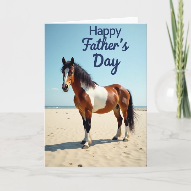 Seaside Equine Fathers Day Card (Front)