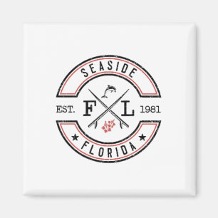 Seaside Florida Palms Vintage Beach Front And Ck Magnet