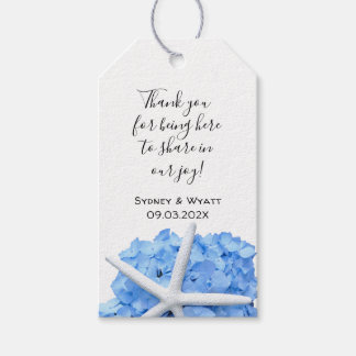 Seaside Garden Blue Hydrangea Starfish Favour Tags