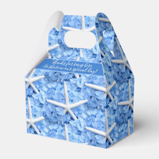 Seaside Garden Blue Hydrangeas Starfish Thank You Favour Box