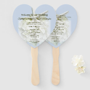 Seaside Garden Heart-Shaped Wedding Fan Program