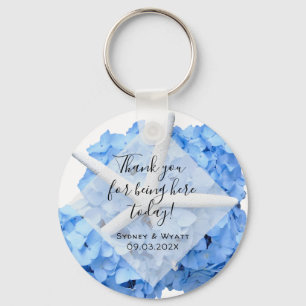 Seaside Garden Hydrangea Starfish Wedding Favour Key Ring
