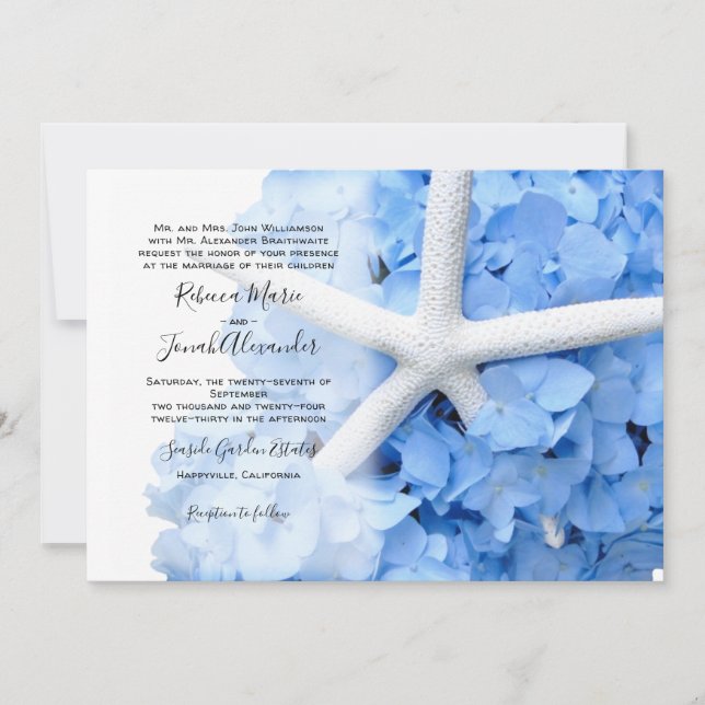 Seaside Garden Parents Names Coastal Wedding Invitation (Front)