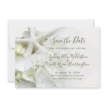 Seaside Garden Save the Date Wedding Announcement