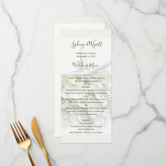 Seaside Garden Starfish Tall White Wedding Menu