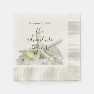 Seaside Garden Starfish Wedding Adventure Begins Napkin