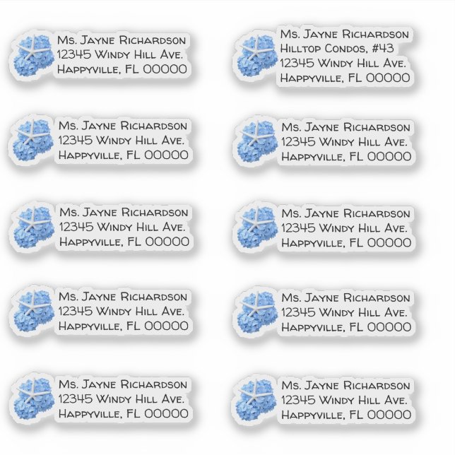 Seaside Garden Wedding Individual Mailing Address (Front)