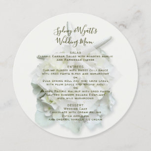 Seaside Garden Wedding Menu Round Template