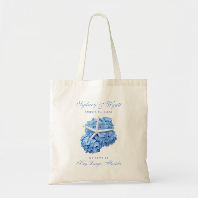 Seaside Garden Wedding Welcome Tote Bag (Front)