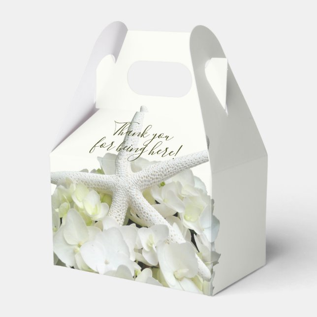Seaside Garden White Wedding Shower Favour box (Front Side)
