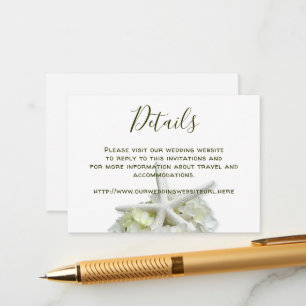 Seaside Garden White Wedding Website Details Enclosure Card