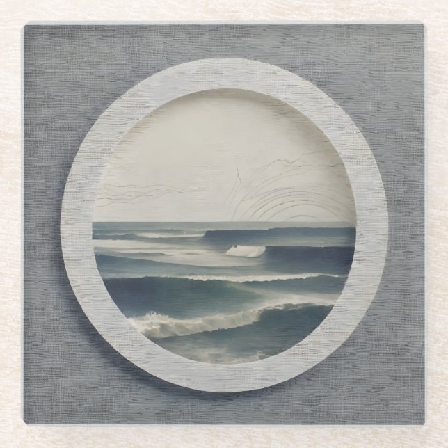 Seaside Glass Coaster (Front)