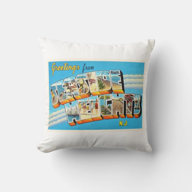 Seaside Heights New Jersey NJ Vintage Postcard- Cushion (Front)