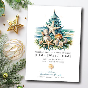 Seaside Holiday Christmas Moving Announcement 