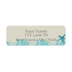 Seaside in Sand and Aqua Return Address