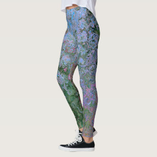 Seaside Inspired Alcohol Ink Abstract Leggings
