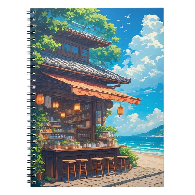 Seaside Lantern Tea House Notebook (Front)