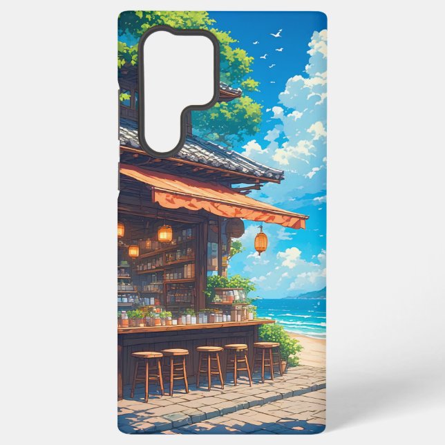 Seaside Lantern Tea House Samsung Galaxy S22 Ultra Case (Back)