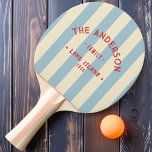 Seaside Light Sky Striping & Family Name Ping Pong Paddle<br><div class="desc">The Seaside Light Sky Striping & Family Name Ping Pong Paddle brings the tranquil beauty of a clear coastal sky to your game. Its soft, light sky striping evokes the calm of a peaceful day at the beach, offering a serene yet vibrant look to your paddle. Personalised with your family...</div>