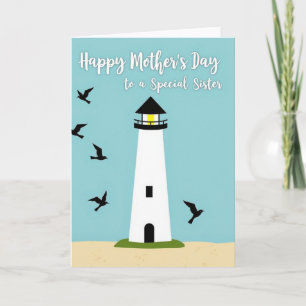 Seaside Lighthouse Mothers Day Card