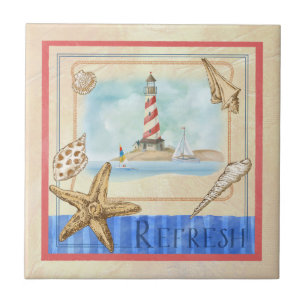 Seaside Lighthouse "Refresh" Beach Tile