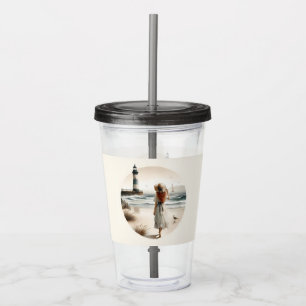 Seaside Lighthouse Stroll Acrylic Tumbler