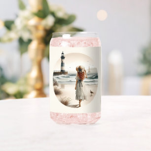Seaside Lighthouse Stroll Can Glass