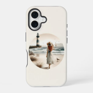 Seaside Lighthouse Stroll iPhone 16 Case