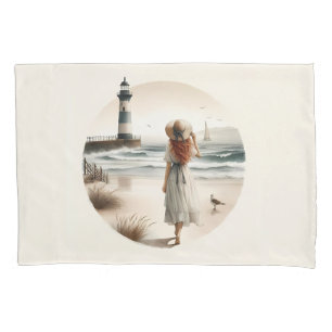 Seaside Lighthouse Stroll Pillowcase