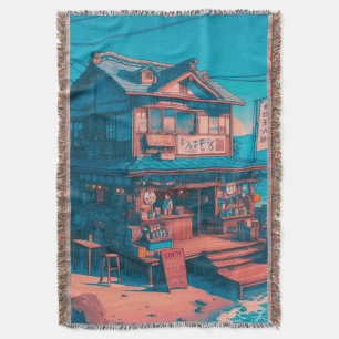 Seaside Lofi Dreams Throw Blanket