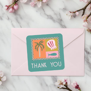 Seaside Modern THANK YOU FOR ORDER Cute CUSTOM Square Sticker