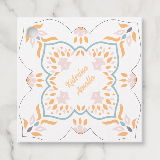 Seaside Mosaic Favour Tag (Front)