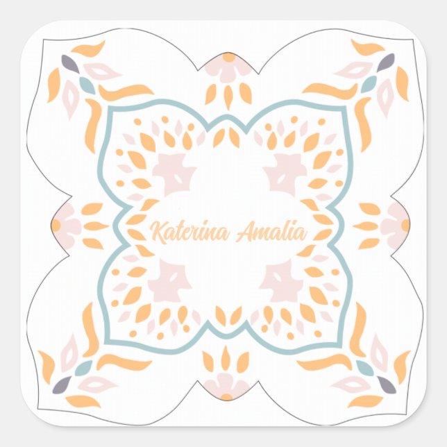 Seaside Mosaic Square Sticker (Front)