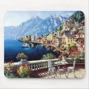 Seaside Mountain Scenery Fine Art Mouse Mat