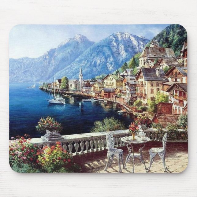 Seaside Mountain Scenery Fine Art Mouse Mat (Front)