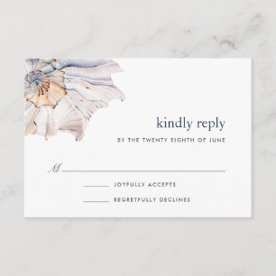 Seaside   Nautical Seashell RSVP Card