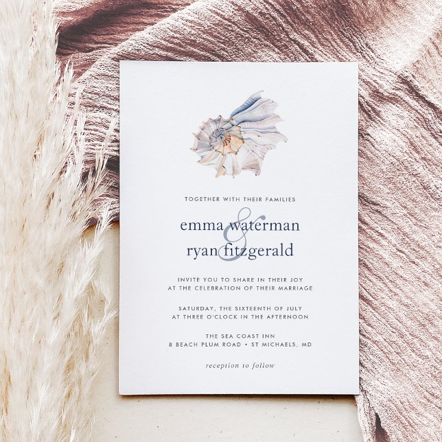 Seaside | Nautical Seashell Wedding Invitation (Creator Uploaded)