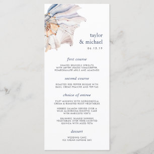 Seaside   Nautical Seashell Wedding Menu Card