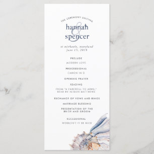 Seaside   Nautical Seashell Wedding Program Programme