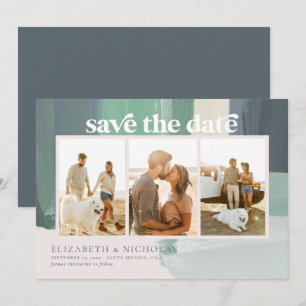 Seaside Ocean Glass   3 Photo Save The Date