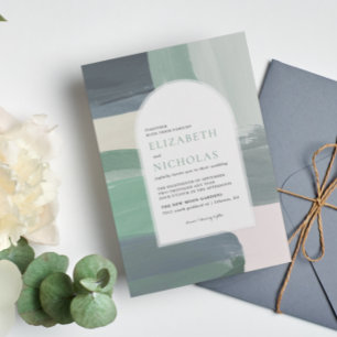 Seaside Ocean Glass   Boho Wedding Invitation