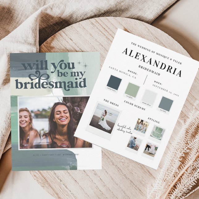 Seaside Ocean Glass Palette | Be my Bridesmaid Announcement (Creator Uploaded)
