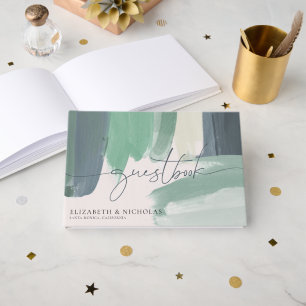 Seaside Ocean Glass Wedding Guest Book